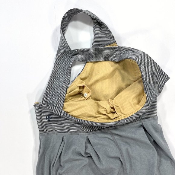 Lululemon Power Dance Women's 4 Loose Draped Gray Sports Bra Tank - Picture 10 of 16